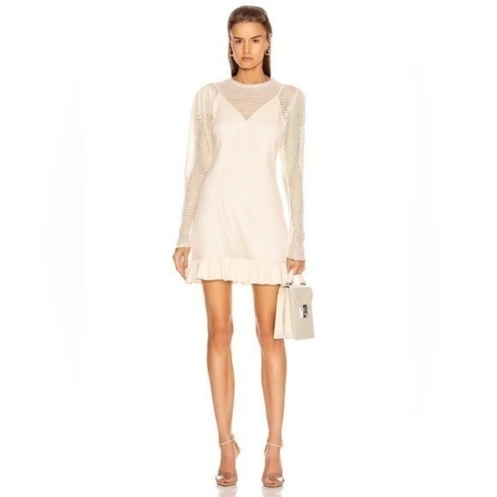 ATOIR A Star Is Born Dress Women US 2 Vanilla Mesh Knit Ruffle Mini Boho Beach